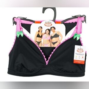 Women's Black and Pink Braletteand Thong Set